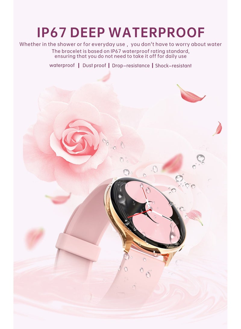 QS06/G31 Full Round Ultra-thin Heart Rate Body Temperature Blood Oxygen Fashion Sports Smart Watch Bracelet (Pink) - Image 2